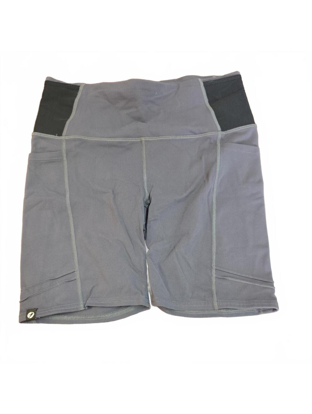 Oiselle Women’s Running Bike Shorts Size 8 gray High Rise Side Pockets